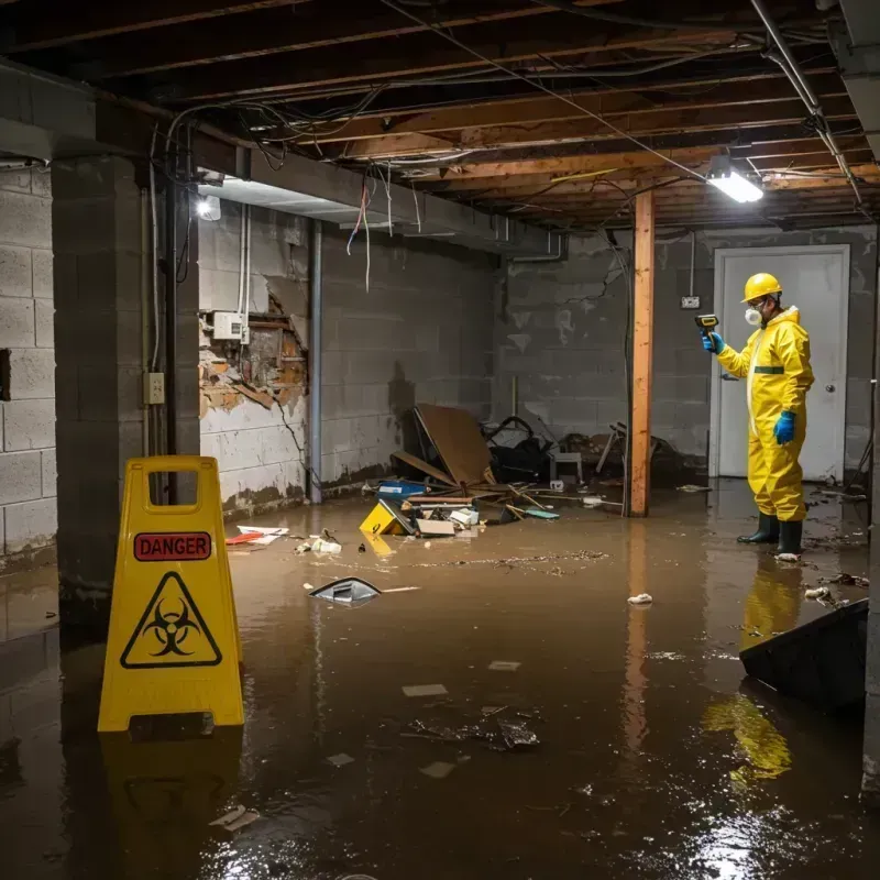 Flooded Basement Electrical Hazard in Lewis County, TN Property